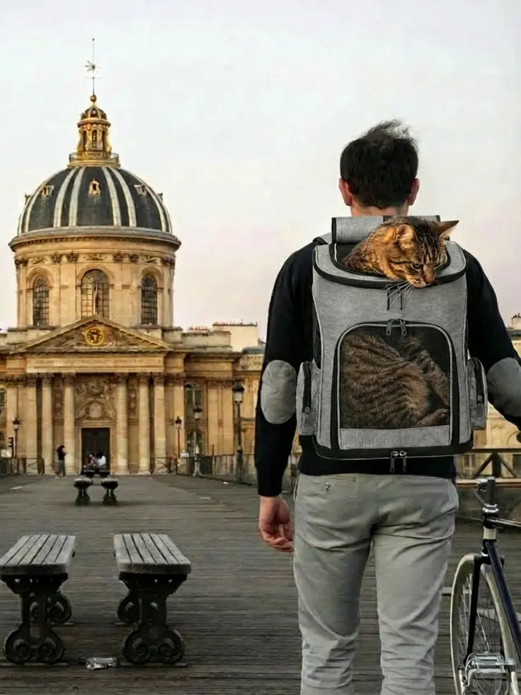 Sac à dos de transport pour chat avec panneau ventilé