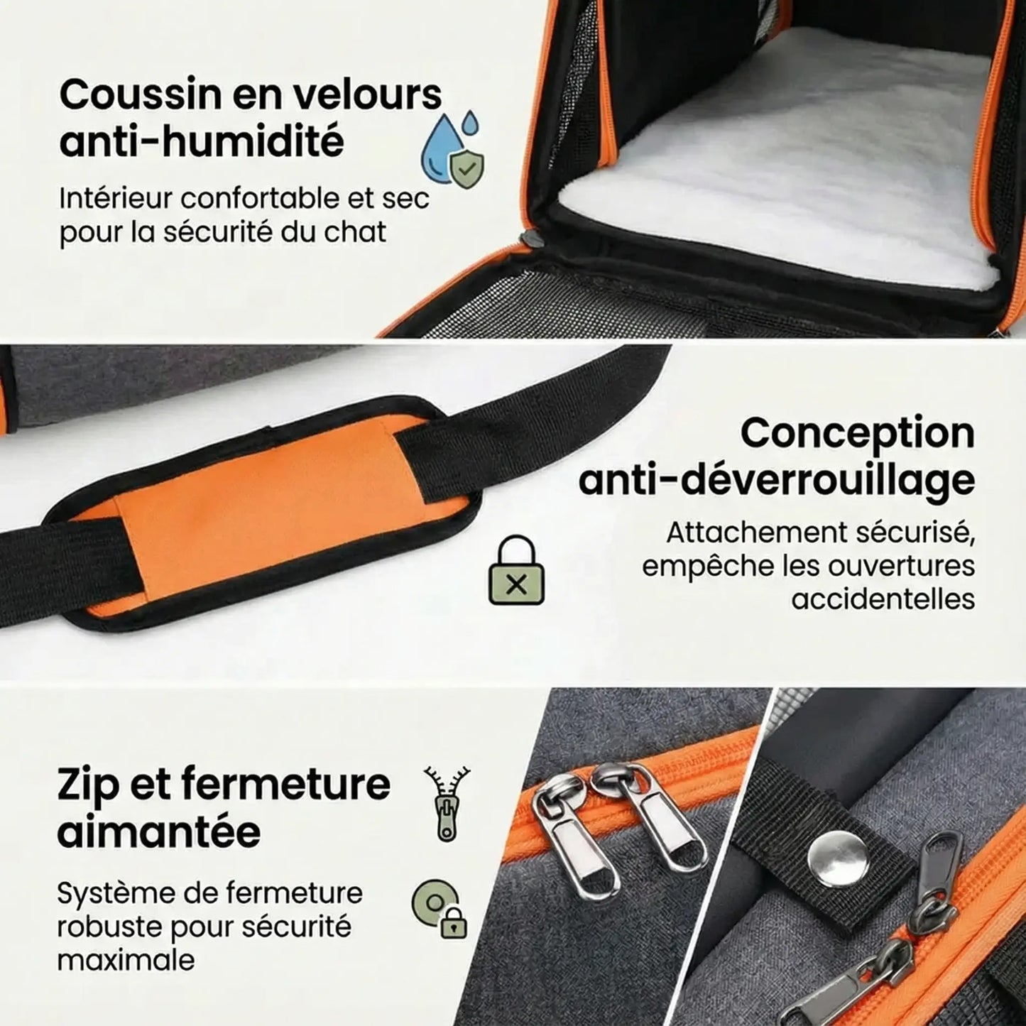Sac de transport Aéro modulable pour chat - dimensions et portage