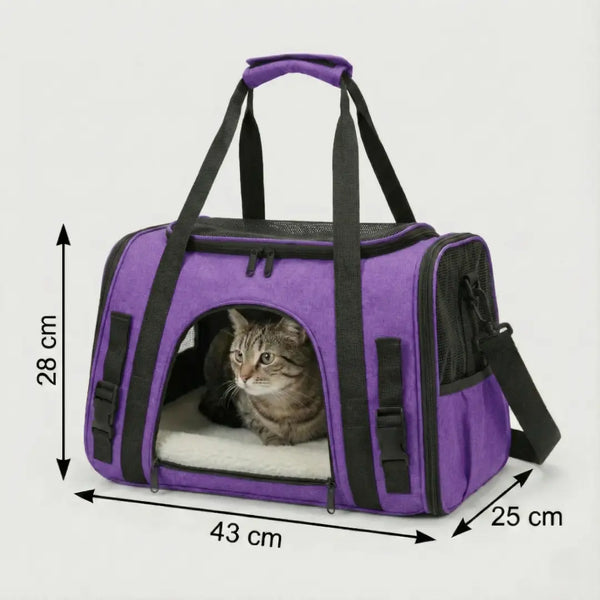 Sac de voyage aéré pour chat - vue de cote