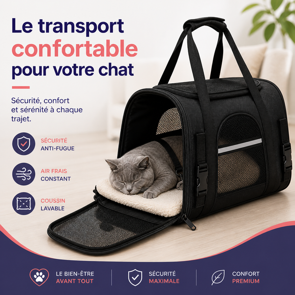 Sac de voyage sécurisé pour chat
