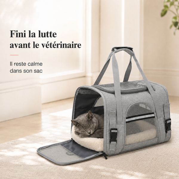 Fini la lutte avant le veterinaire - Sac de voyage souple pour chat