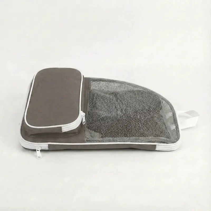 Sac à dos pliable zippé pour chat adulte - fermeture et ventilation