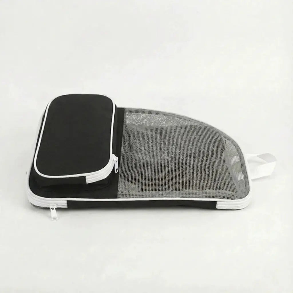 Sac à dos pour chat adulte zippé - Noir - fermeture et ventilation