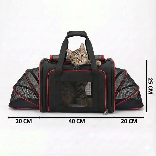 Sac de transport respirant pour chat 7kg - vue de cote
