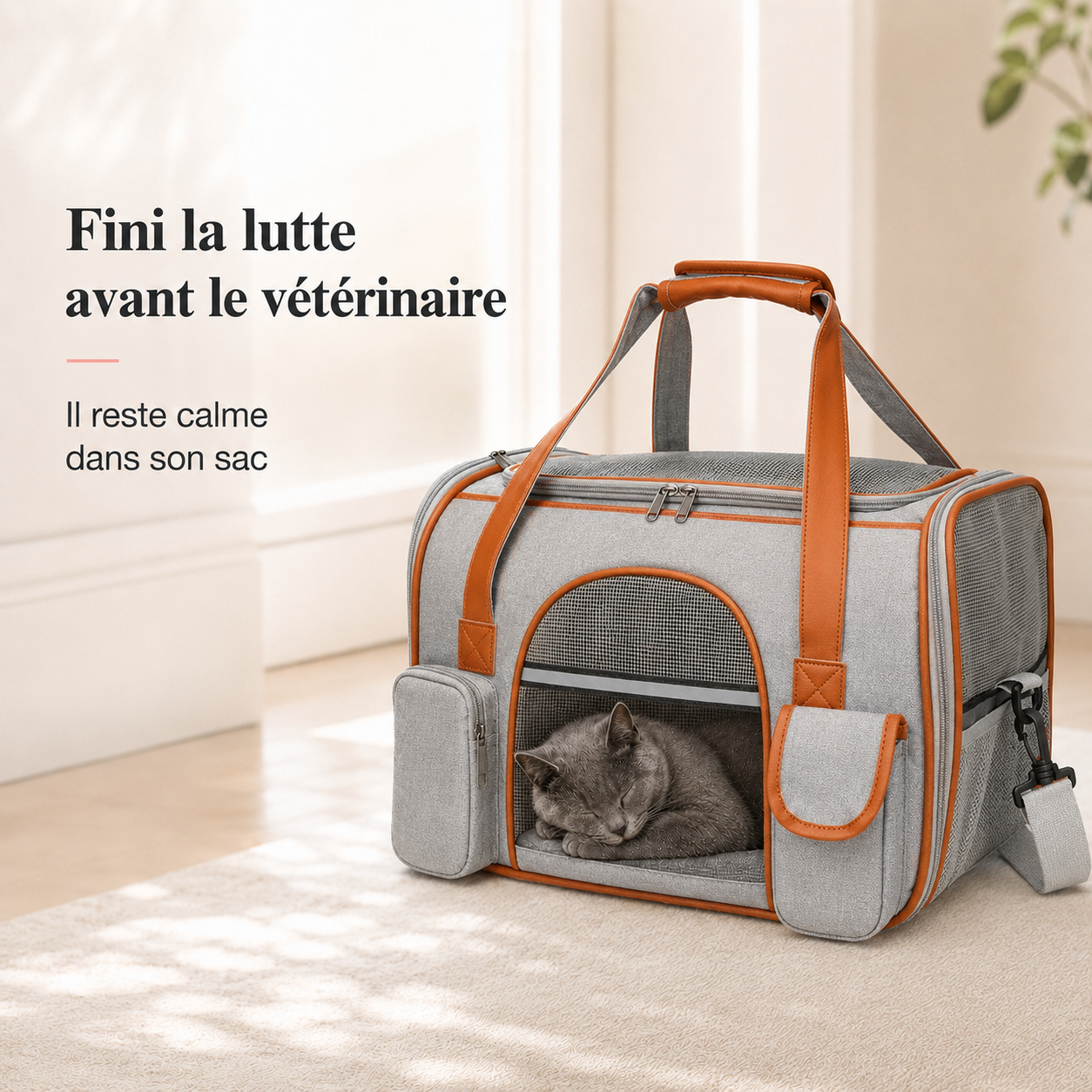 Fini la lutte avant le veterinaire - Sac de transport confort pour chat
