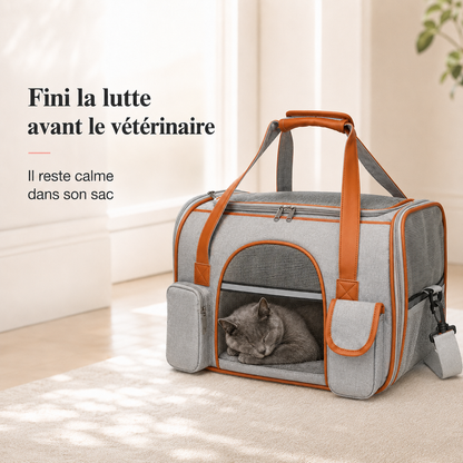 Fini la lutte avant le veterinaire - Sac de transport confort pour chat