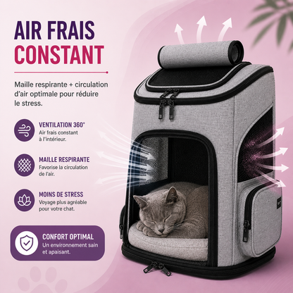 Sac à dos extensible pour chat adulte