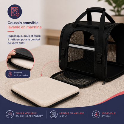 Sac de voyage sécurisé pour chat