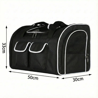 Sac de transport en coton pour 2 chats - vue de cote