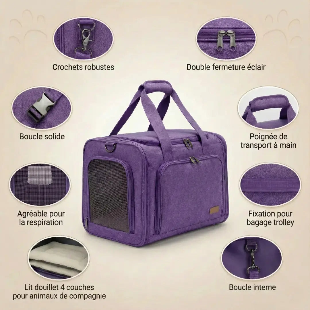 Sac de voyage aéré pour chat - chat a l interieur