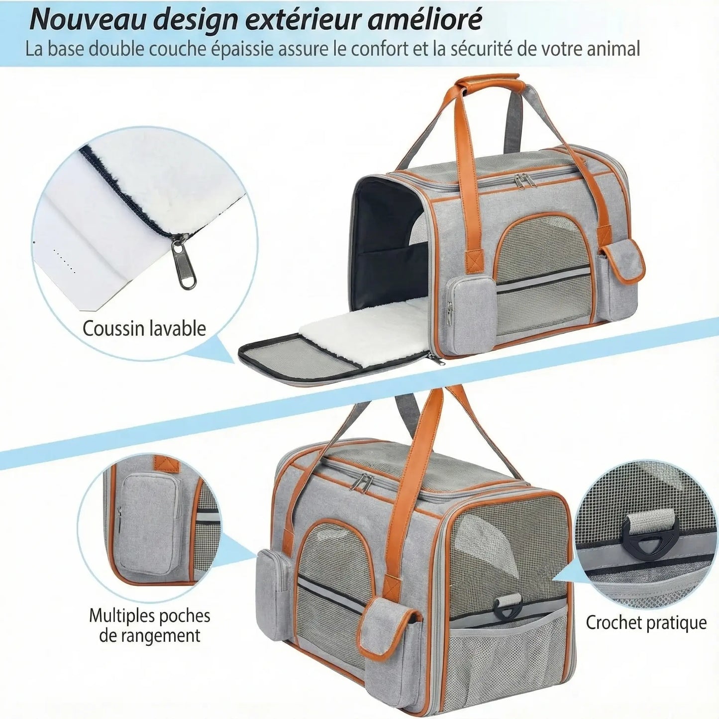 Sac de transport confort pour chat - chat a l interieur