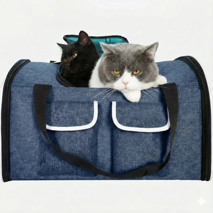 Sac de transport en maille pour 2 chats - interieur et acces