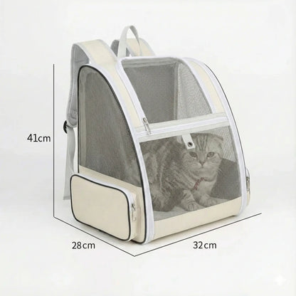 Sac à dos pliable zippé pour chat - vue de cote