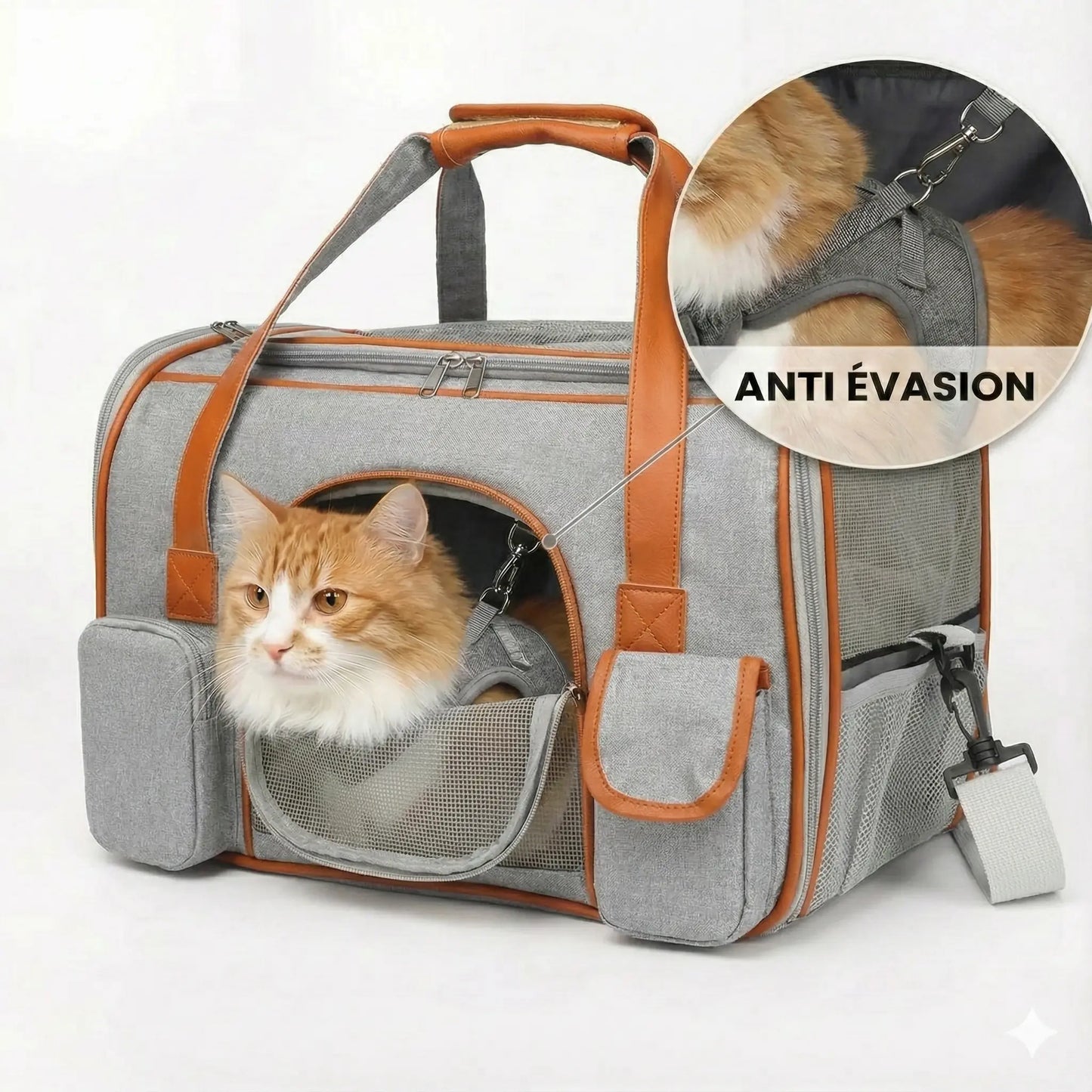 Sac de transport confort pour chat - interieur et acces