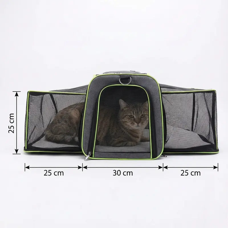 Sac de transport ventilé pour chat 7kg - vue de cote