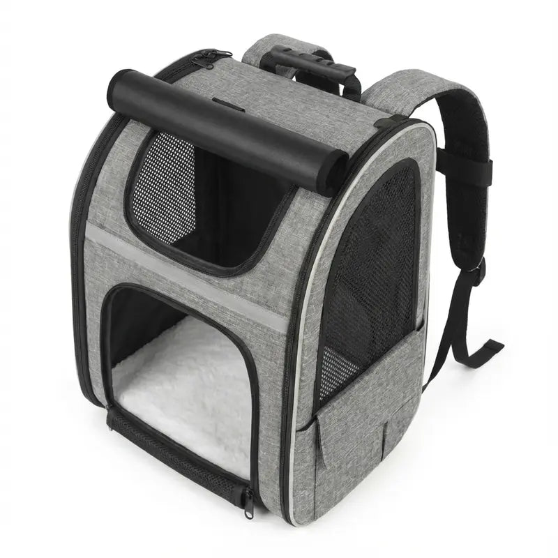 Sac à dos pour chat adulte à fermeture - Gris - vue principale