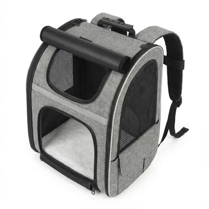 Sac à dos pour chat adulte à fermeture - Gris - vue principale