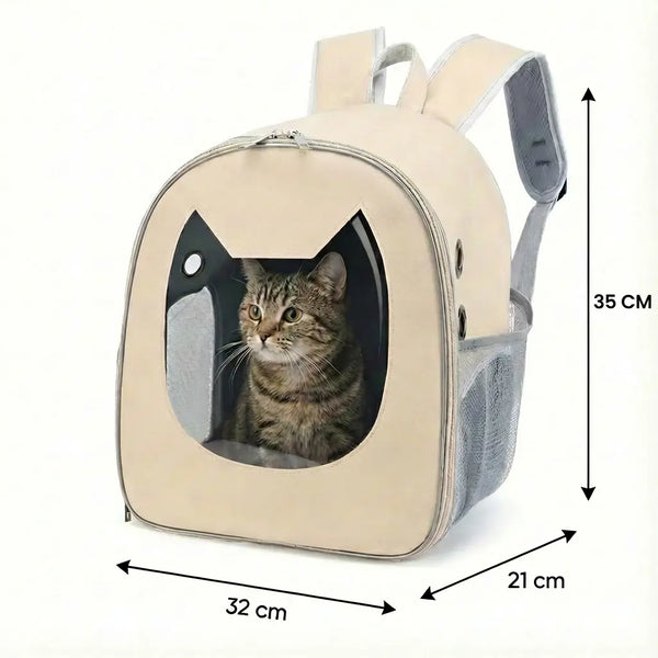 Sac à dos zippé compact pour chaton - vue de cote