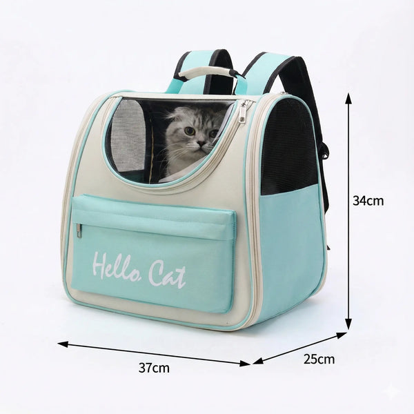 Sac à dos zippé respirant pour chat - vue de cote