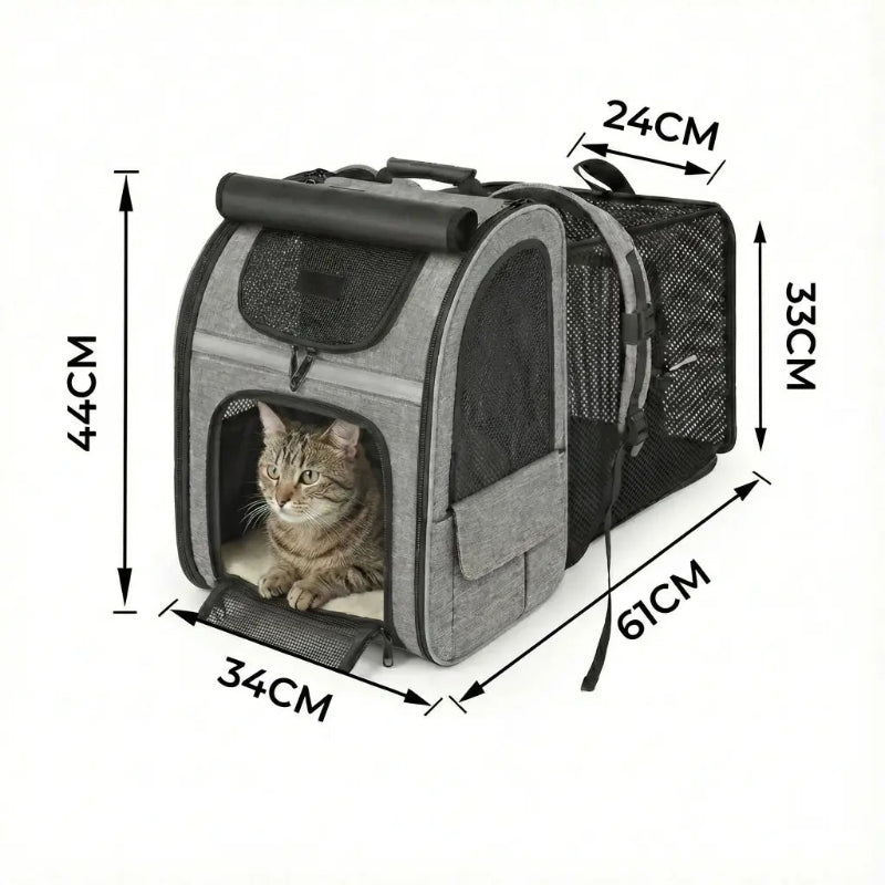 Sac à dos extensible confort pour chat - interieur et acces
