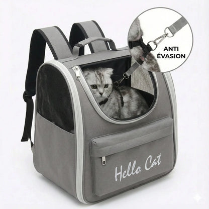 Sac à dos vision aéré pour chat - interieur et acces