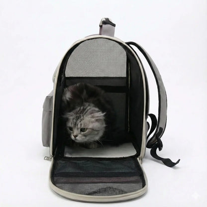 Sac à dos vision aéré pour chat - fermeture et ventilation