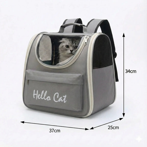 Sac à dos vision aéré pour chat - vue de cote