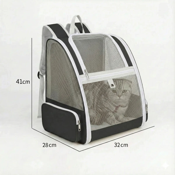 Sac à dos pliable ventilé pour chat - vue de cote