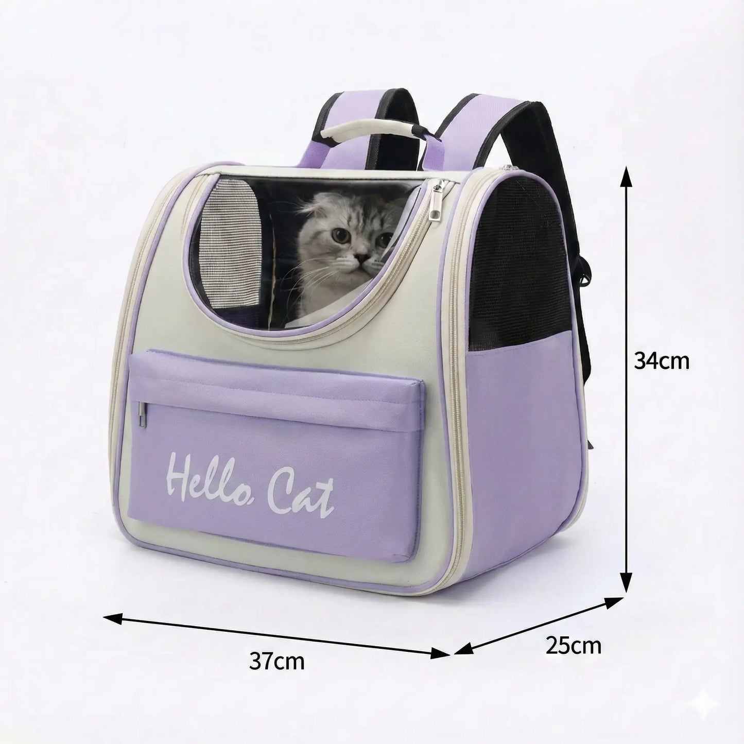 Sac à dos panoramique robuste pour chat - vue de cote