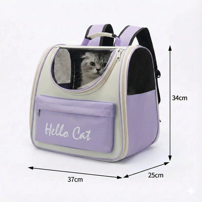 Sac à dos panoramique robuste pour chat - vue de cote