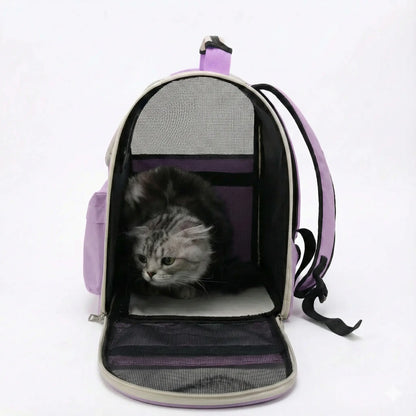 Sac à dos panoramique robuste pour chat - fermeture et ventilation