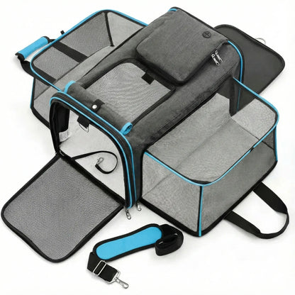 Sac de transport souple bleu pour chat - vue principale