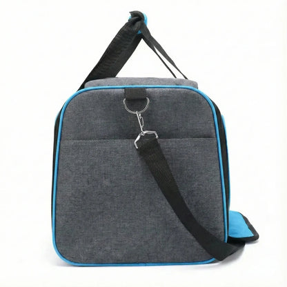 Sac de transport souple bleu pour chat - chat a l interieur