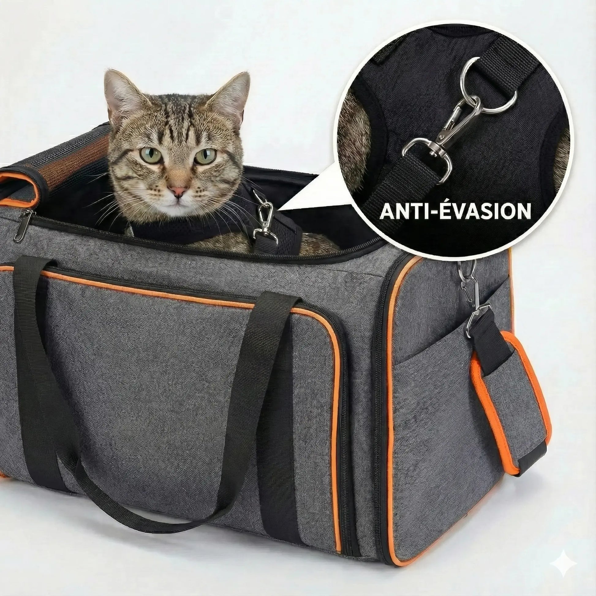 Sac de transport Aéro modulable pour chat - chat a l interieur