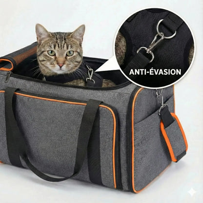 Sac de transport Aéro modulable pour chat - chat a l interieur