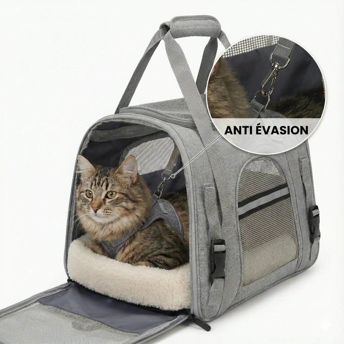 Sac de voyage souple pour chat - interieur et acces