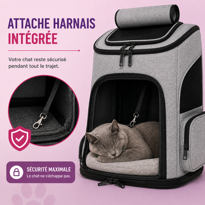 Sac à dos extensible pour chat adulte