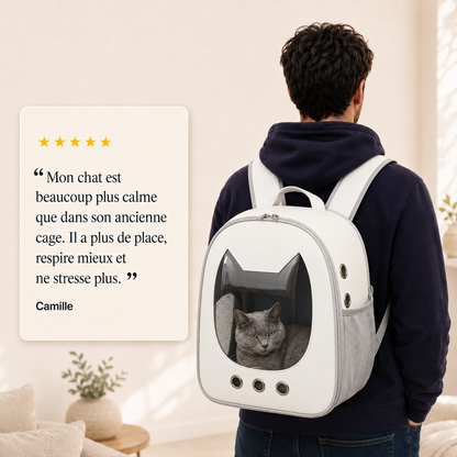 Avis client 5 etoiles - Sac � dos ergonomique pour chaton