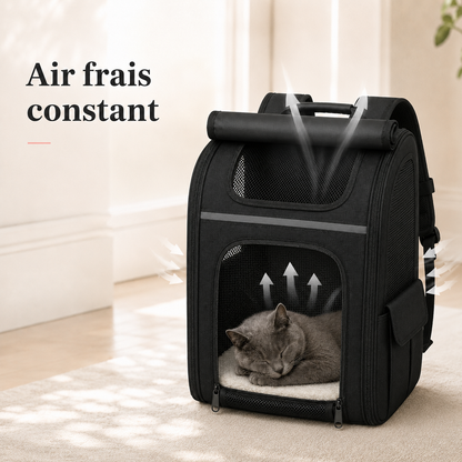 Air frais constant et ventilation - Sac � dos extensible spacieux pour chat