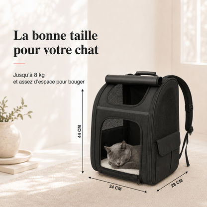 Dimensions et taille adaptee a votre chat - Sac � dos extensible spacieux pour chat
