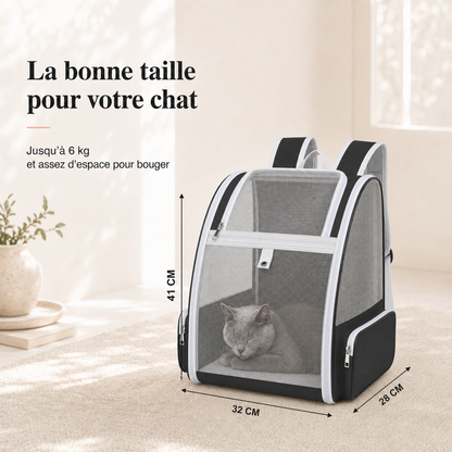 Dimensions et taille adaptee a votre chat - Sac � dos pliable ventil� pour chat