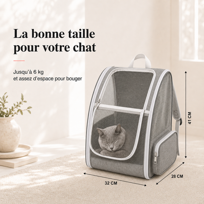 Dimensions et taille adaptee a votre chat - Sac � dos pliable zipp� pour chat adulte