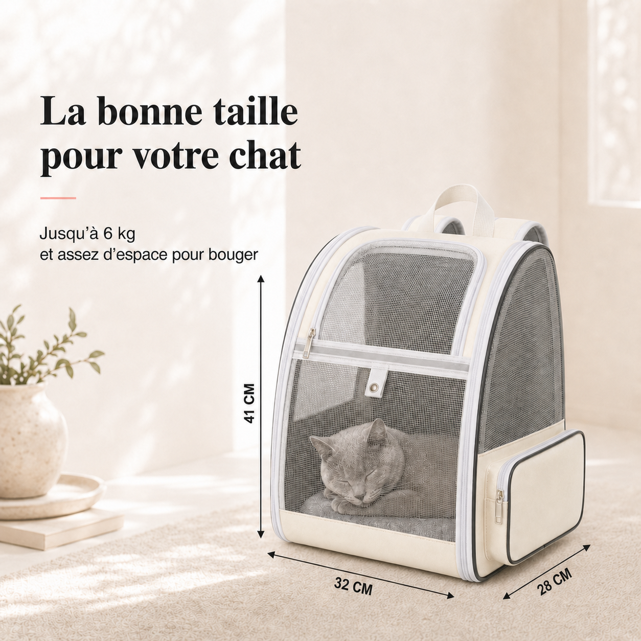 Dimensions et taille adaptee a votre chat - Sac � dos robuste pour chat adulte