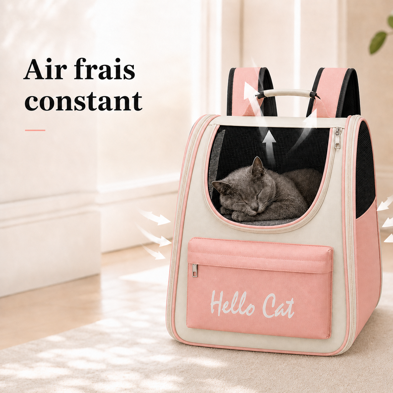 Air frais constant et ventilation - Sac � dos ventil� pour chat