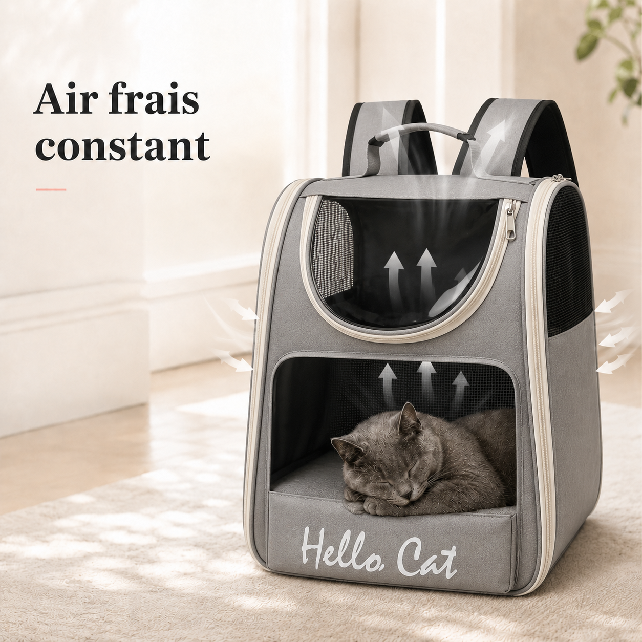 Air frais constant et ventilation - Sac � dos vision a�r� pour chat