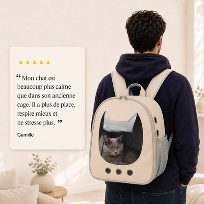 Avis client 5 etoiles - Sac � dos zipp� compact pour chaton