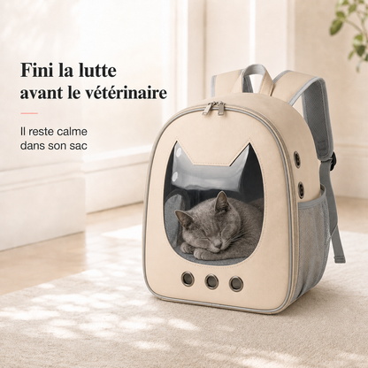 Fini la lutte avant le veterinaire - Sac � dos zipp� compact pour chaton