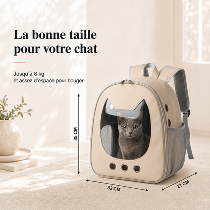 Dimensions et taille adaptee a votre chat - Sac � dos zipp� compact pour chaton
