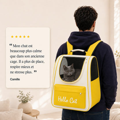 Avis client 5 etoiles - Sac � dos zipp� pour chat