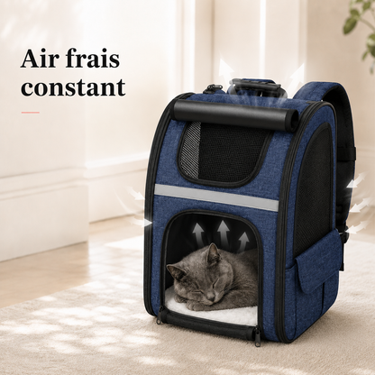 Air frais constant et ventilation - Sac � dos zipp� pour chat adulte